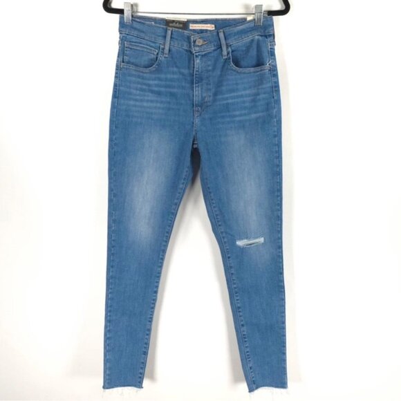 NWT LEVIS 720 HIGH-RISE SUPER SKINNY HYPERSTRETCH Jeans Raw Hem Size 30x30